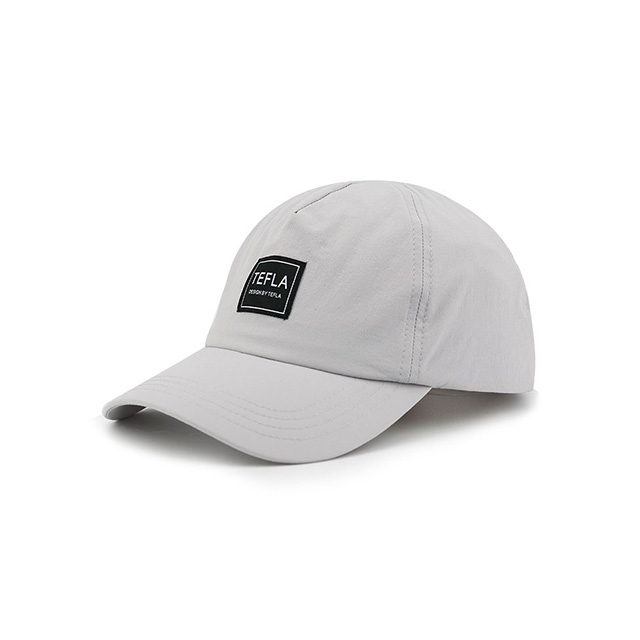 Maßgeschneiderte hochwertige, leichte 5-Panel-Baseballkappe aus recyceltem Nylon, Unisex-Outdoor-Sportmütze mit individuell gewebtem Etikett