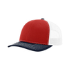 Mehrfarbige 6-Panel-Mesh-Trucker-Kappe in Kontrastfarbe, atmungsaktive Baseballkappe