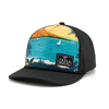 Individuell gewebte Sport-Mesh-Kappe mit gewebtem Etikett, hochwertiger 5-Panel-Sublimationsdruck, individuelle Kappe und Mütze für Herren