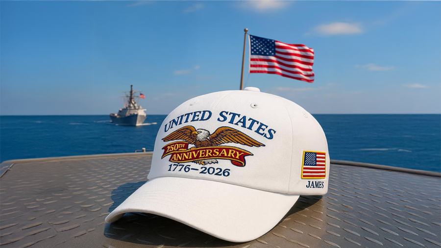Interpretieren Sie den Geist des 250-j&auml;hrigen Jubil&auml;ums Amerikas mit klassischen Baseballkappen