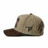 Baseballkappen mit flachem Sticklogo, 5 Panels, zweifarbige Baseballkappe aus Baumwolle mit Wildlederschirm